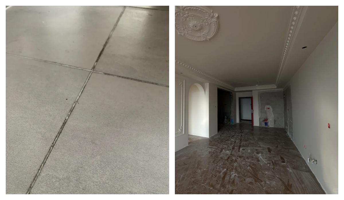 美缝受到粉尘污染后,很难清理 美缝受到粉尘污染后,很难清理